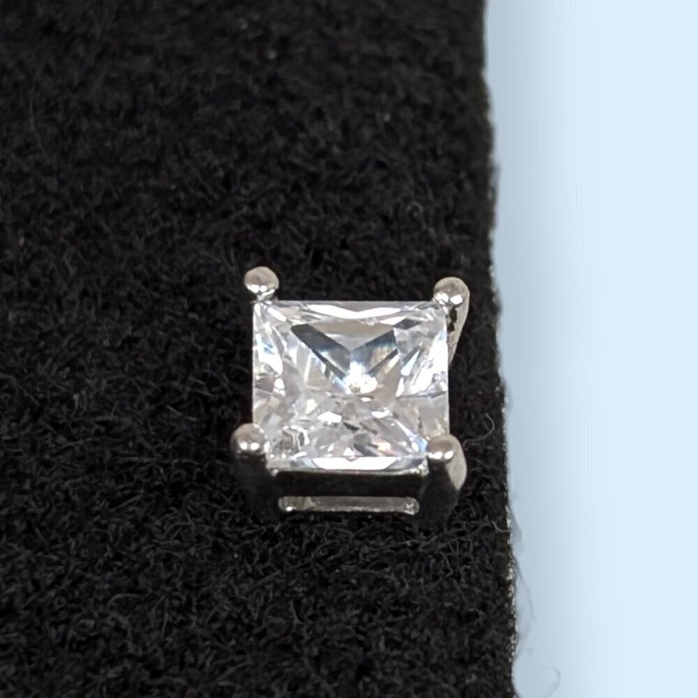 SINGLE Square Cut Glass Stud Earring